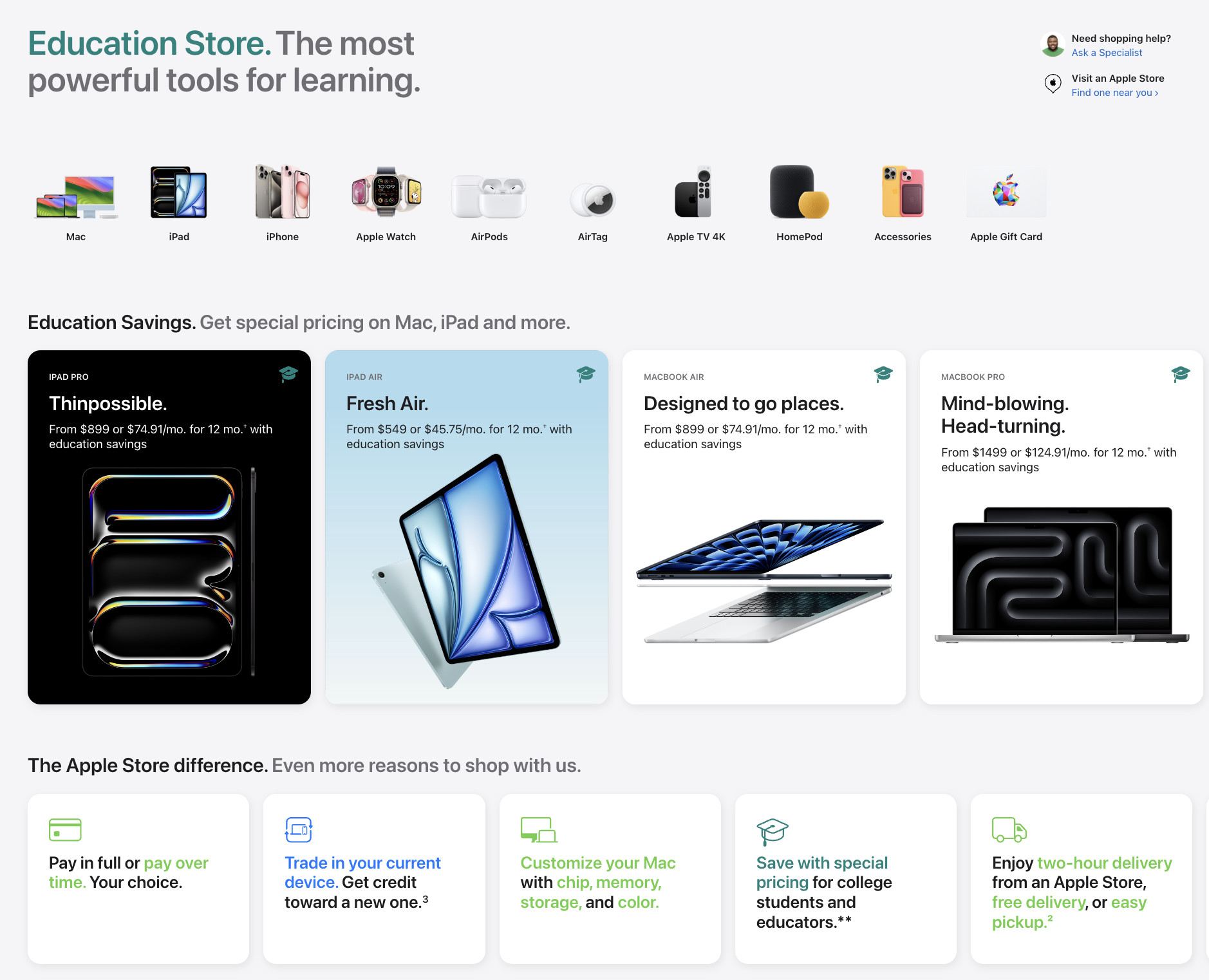 The Apple Education Store got a shiny reboot. – The Verge