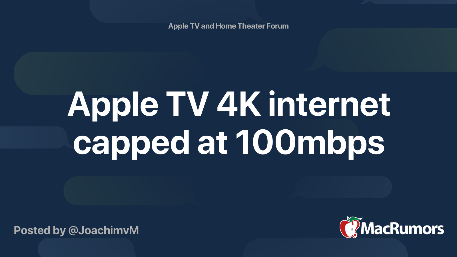 Apple TV 4K internet capped at 100mbps – MacRumors