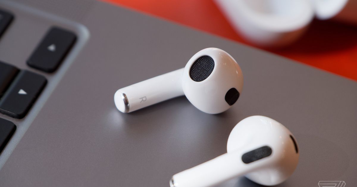 A photo showing the third-gen AirPods